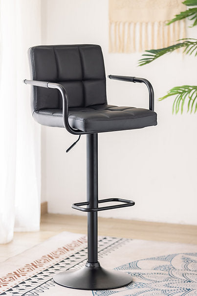 ST-7706 barstool in black and grey PU