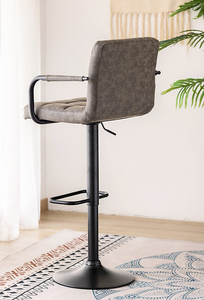 ST-7706 barstool in black and grey PU