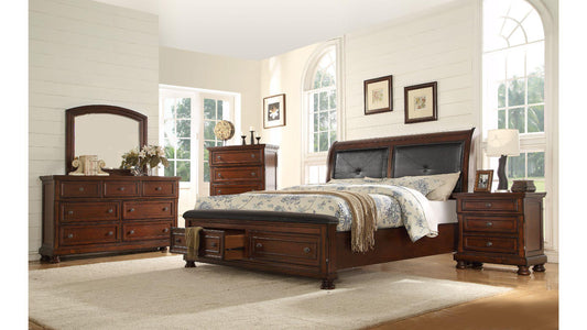 AUSTIN KING AND QUEEN 4 PC DARK WALNUT