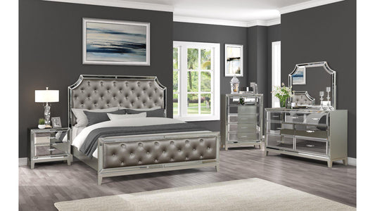 HARMONY - KING AND QUEEN BEDROOM COMPLETE SET - SILVER