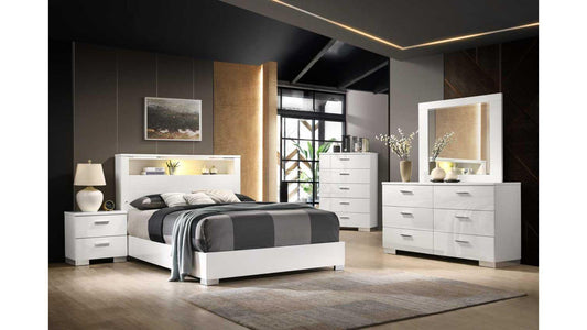 ELAINE - KING AND QUEEN BEDROOM COMPLETE SET - WHITE