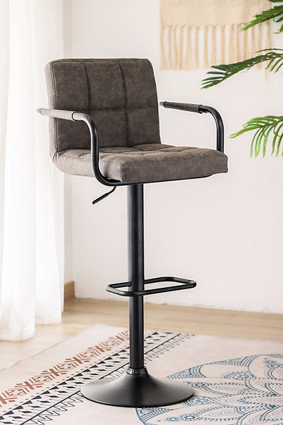 ST-7706 barstool in black and grey PU