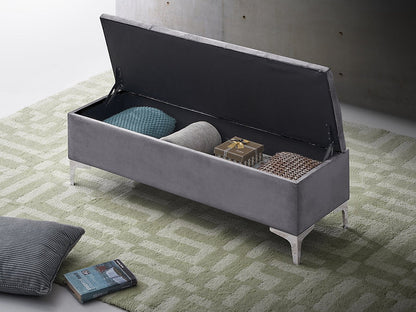 IF 6500/01/02 Storage Bench in Grey, Black, Creme Velvet