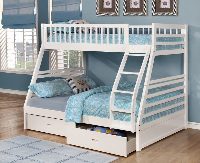 Wood Twin-Over-Full Storage Bunk Bed in Espresso B-117