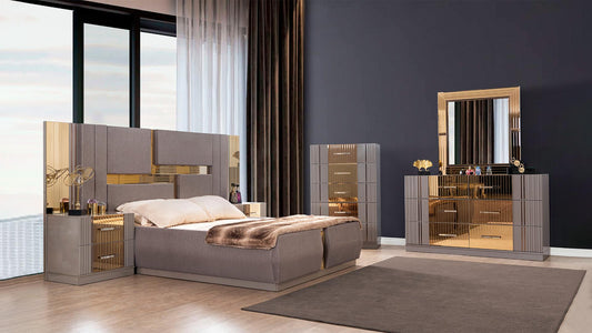 BEDROOM COMPLETE SET - KING AND QUEEN IN GREY